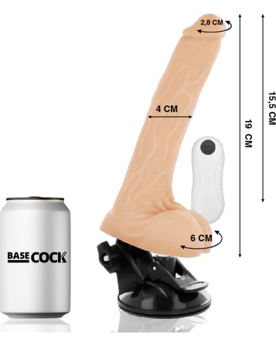 Basecock REALISTIC VIBRATOR REMOTE CONTROL FLESH 19 CM -O- 4 CM