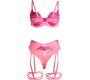 Subblime Sets SUBBLIME - 955366 BRA SET WITH LACE AND GARTER LINES PINK AND PURPLE L/XL