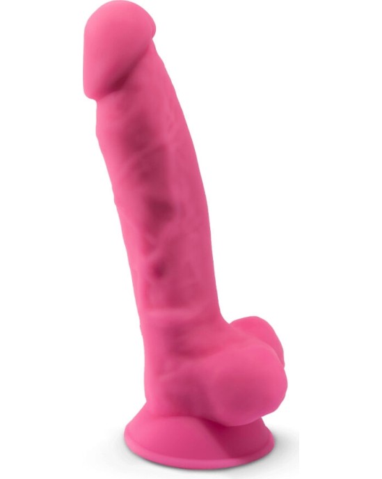 Silexd MODEL 1 REALISTIC PENIS PREMIUM SILICONE SILEXPAN FLUORESCENT PINK 17.5 CM