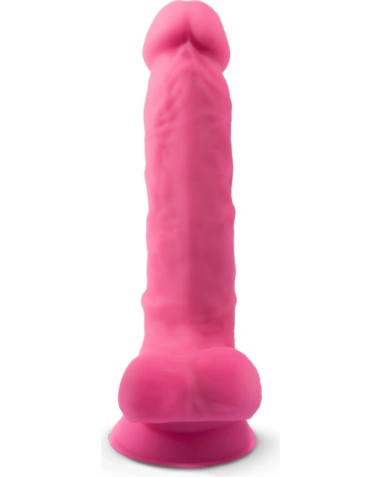 Silexd MODEL 1 REALISTIC PENIS PREMIUM SILICONE SILEXPAN FLUORESCENT PINK 17.5 CM