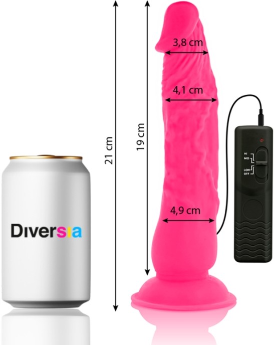 Diversia FLEXIBLE VIBRATING DILDO PINK 21 CM -O- 4.9 CM