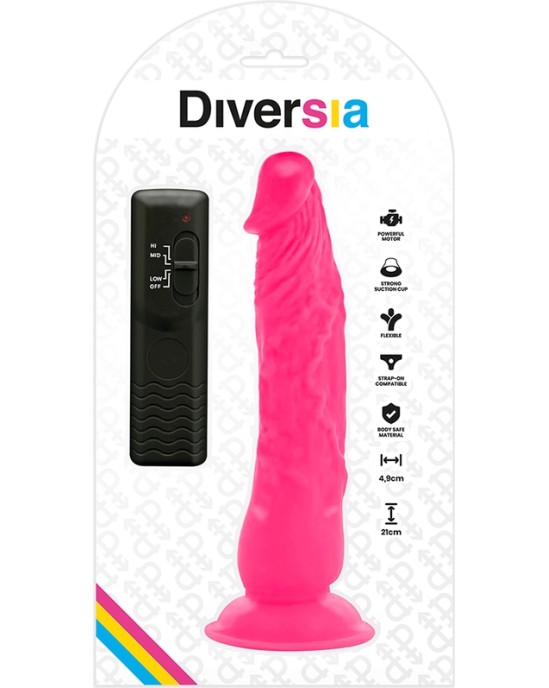Diversia FLEXIBLE VIBRATING DILDO PINK 21 CM -O- 4.9 CM
