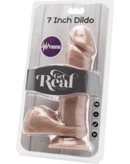 Get Real DILDO 18 CM WITH BALLS VIBRATOR SKIN