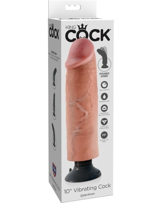 King Cock 25.5 CM VIBRATING COCK FLESH