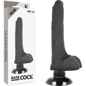 Basecock REALISTIC VIBRATOR 2-1 BLACK 18.5 CM -O- 4 CM