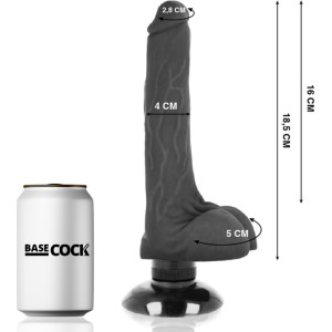 Basecock REALISTIC VIBRATOR 2-1 BLACK 18.5 CM -O- 4 CM