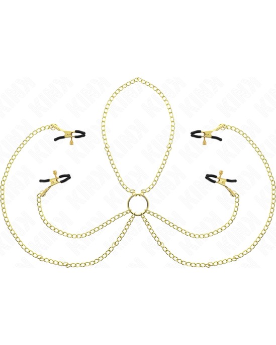 Kink Nipple Grip KINK - 4 NIPPLE AND CLIT CLAMPS ADJUSTABLE GOLD