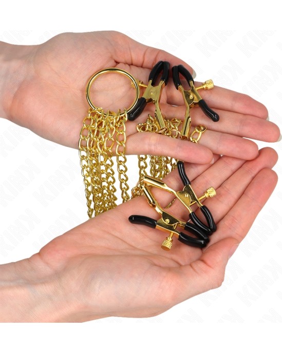 Kink Nipple Grip KINK - 4 NIPPLE AND CLIT CLAMPS ADJUSTABLE GOLD