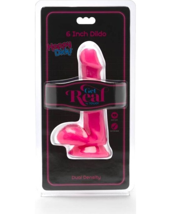 Get Real HAPPY DICKS DILDO 12 CM BALLS PINK