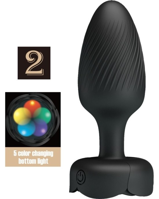 Pretty Love VARIAN ANAL PLUG WITH LED LIGHT BLACK 10.8 CM