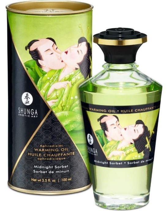Shunga Oils SHUNGA - MASSAGE OIL WITH HEAT EFFECT MIDNIGHT SORBT FLAVOR 100 ML