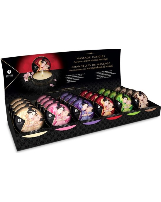 Shunga Candles SHUNGA - MINI CARESS BY CANDLELIGHT DISPLAY MASSAGE CANDLES 24 UNITS