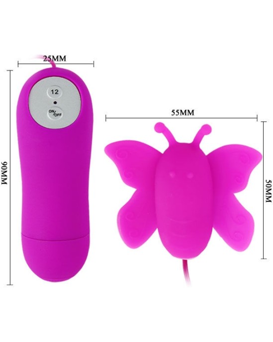 Baile Stimulating BAILE - LOVE EGGS BUTTERFLY CLITORIS STIMULATOR 12 SPEEDS LILAC REMOTE CONTROL