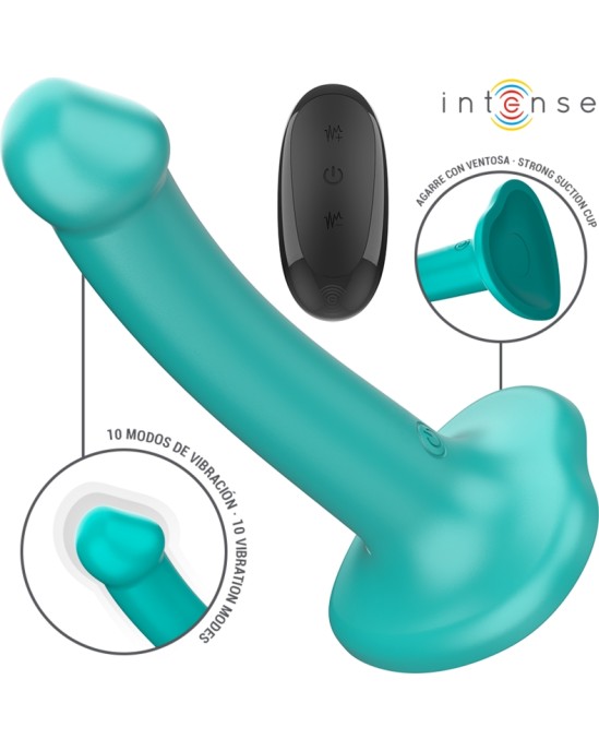 Intense Fun INTENSE - KATIE VIBRATOR WITH SUCTION CUP 10 VIBRATIONS BLUE REMOTE CONTROL