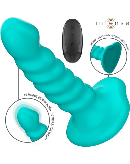 Intense Fun INTENSE - BUFFY VIBRATOR SIZE S SPIRAL DESIGN 10 VIBRATIONS BLUE REMOTE CONTROL