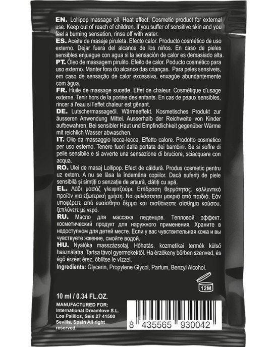 Coquette Cosmetics COQUETTE CHIC DESIRE - POCKET LOLLIPOP KISSABLE MASSAGE OIL HEATING SENSATION 10 ML