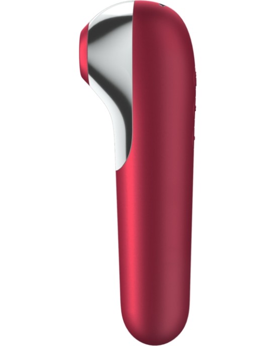Satisfyer Connect SATISFYER - DUAL LOVE VIBRATOR AND SUCTIONER WITH PULSED AIR RED