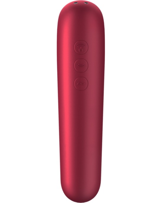 Satisfyer Connect SATISFYER - DUAL LOVE VIBRATOR AND SUCTIONER WITH PULSED AIR RED