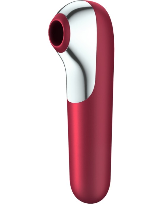 Satisfyer Connect SATISFYER - DUAL LOVE VIBRATOR AND SUCTIONER WITH PULSED AIR RED