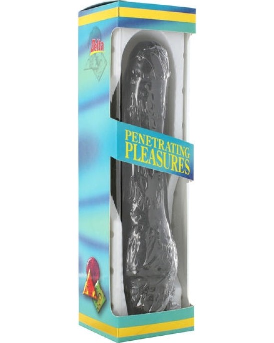 Seven Creations VINYL P-SHAPE VIBRATOR BLACK PENIS 20 CM