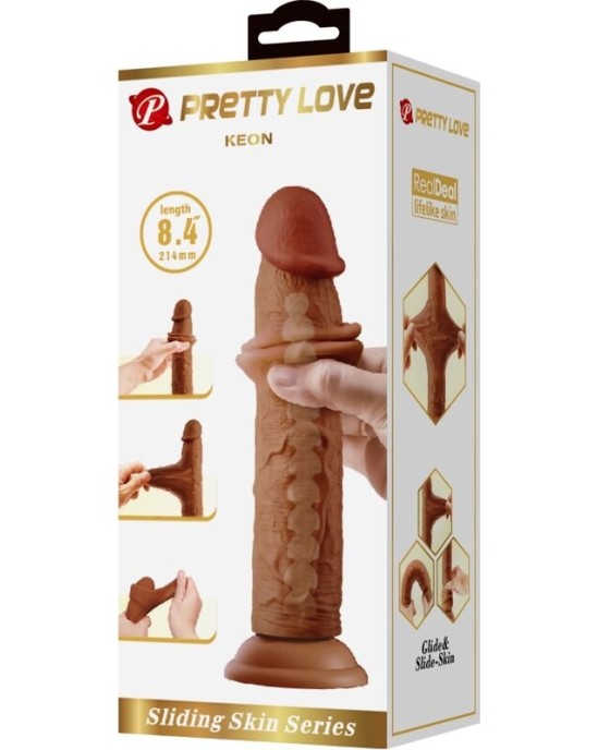 Pretty Love KEON REALISTIC DILDO 21 CM BROWN