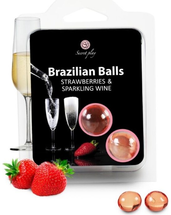 Secretplay Cosmetic SECRETPLAY - STRAWBERRY AND CHAMPAGNE BRAZILIAN BALLS SET