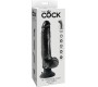 King Cock 23 CM VIBRATING COCK WITH BALLS BLACK