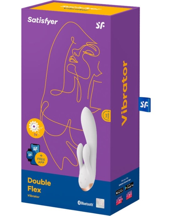 Satisfyer Connect SATISFYER - DOUBLE FLEX VIBRATOR APP WHITE