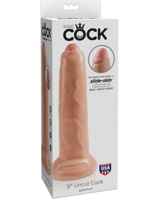 King Cock REALISTIC DILDO UNCUT FLESH 23 CM