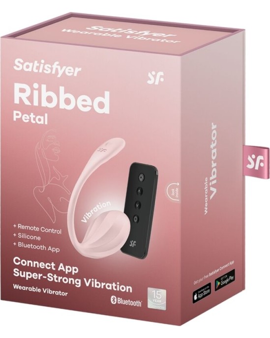 Satisfyer Partner SATISFYER - RIBBED PETAL G POINT REMOTE CONTROL STIMULATOR ROSE FREE APP