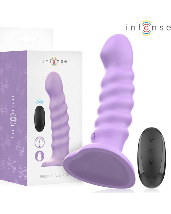 Intense Fun INTENSE - BRENDA VIBRATOR SIZE M SPIRAL DESIGN 10 VIBRATIONS PURPLE REMOTE CONTROL