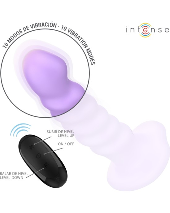 Intense Fun INTENSE - BRENDA VIBRATOR SIZE M SPIRAL DESIGN 10 VIBRATIONS PURPLE REMOTE CONTROL