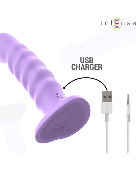 Intense Fun INTENSE - BRENDA VIBRATOR SIZE M SPIRAL DESIGN 10 VIBRATIONS PURPLE REMOTE CONTROL