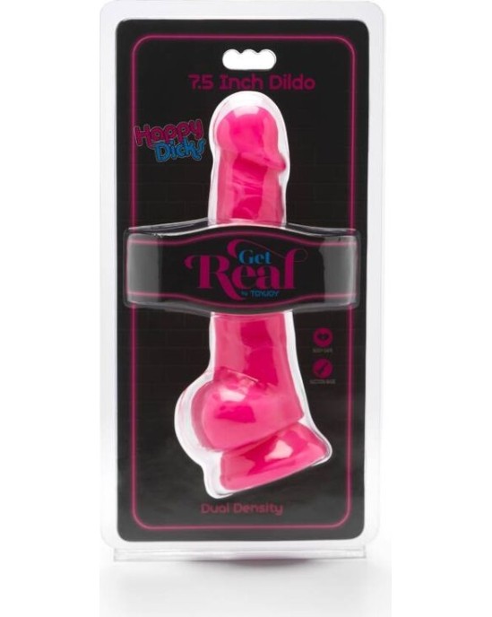 Get Real HAPPY DICKS 19 CM WITH BALLS PINK