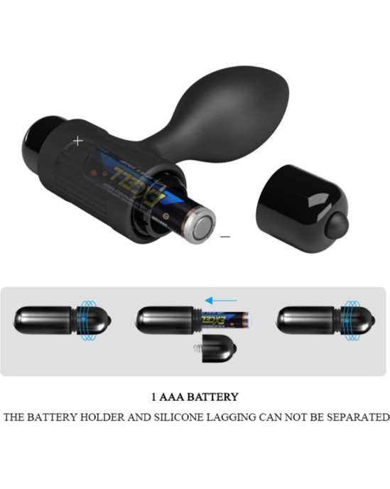 Pretty Love VIBRA BUTT 10 VIBRATIONS ANAL PLUG BLACK