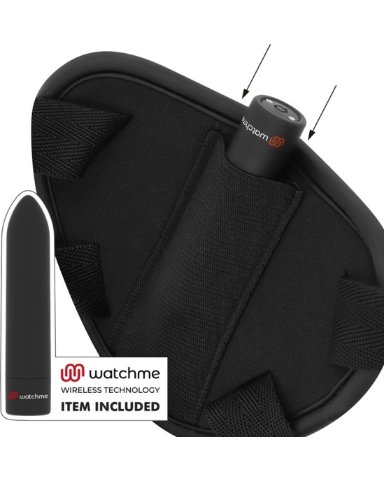 Fetish Submissive CYBER STRAP - HARNESS WITH DILDO AND BULLET REMOTE CONTROL WATCHME S TECHNOLOGY