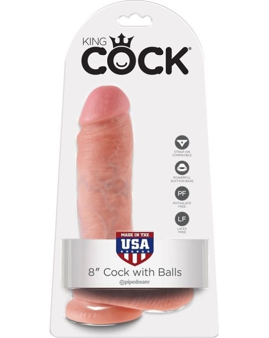 King Cock 8 DILDO FLESH WITH BALLS 20.3 CM