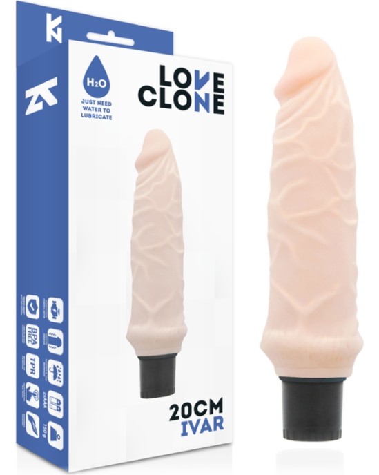 Loveclone IVAR SELF LUBRICATION VIBRATOR 20 CM -O- 3.7 CM