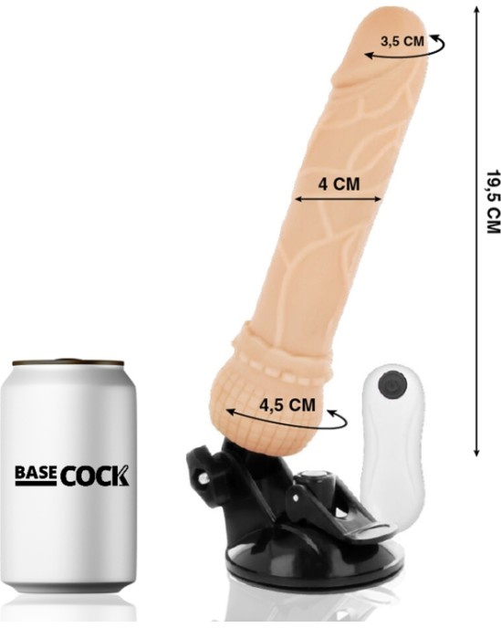 Basecock REALISTIC VIBRATOR REMOTE CONTROL FLESH 19.5 CM -O- 4 CM