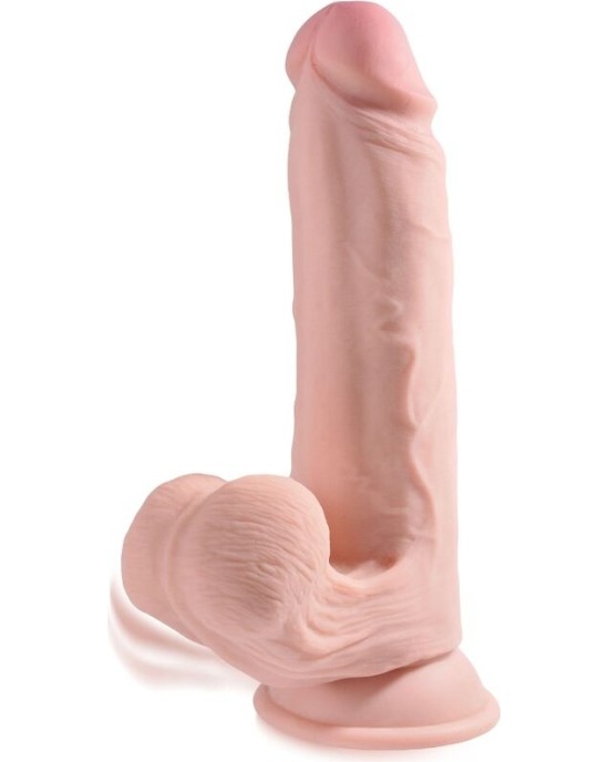 King Cock Plus KING COCK - PLUS 3D DILDO SWINGING BALLS 20.3 CM