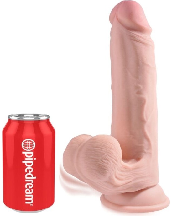 King Cock Plus KING COCK - PLUS 3D DILDO SWINGING BALLS 20.3 CM