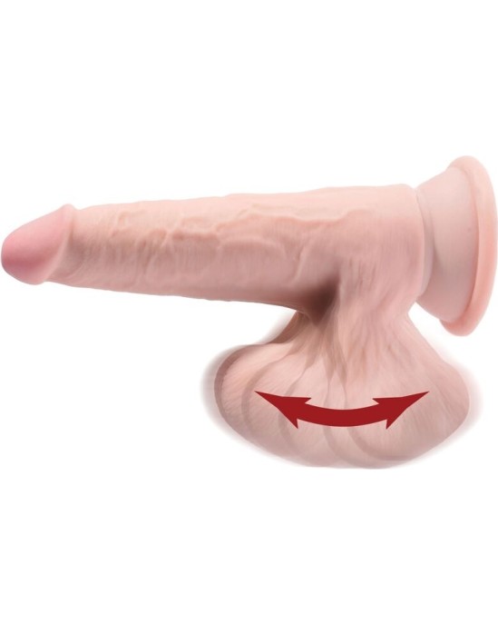 King Cock Plus KING COCK - PLUS 3D DILDO SWINGING BALLS 20.3 CM