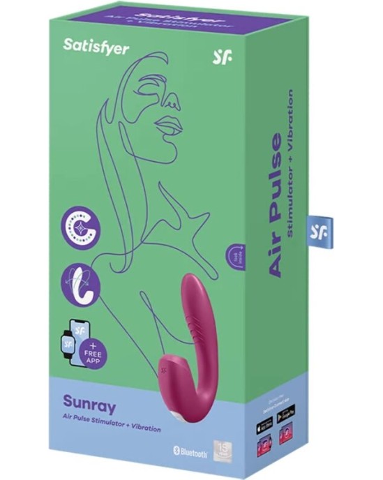Satisfyer Connect SATISFYER - SUNRAY STIMULATOR AND VIBRATOR APP RED