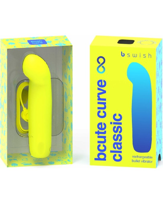B Swish BCUTE CURVE INFINITE CLASSIC RECHARGEABLE SILICONE VIBRATOR YELLOW