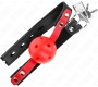 Kink Collar & Gag KINK - RED HOLLOW HARD BALL 4 CM GAG BLACK STRAP 60 x 2 CM ADJUSTABLE 37-52 CM