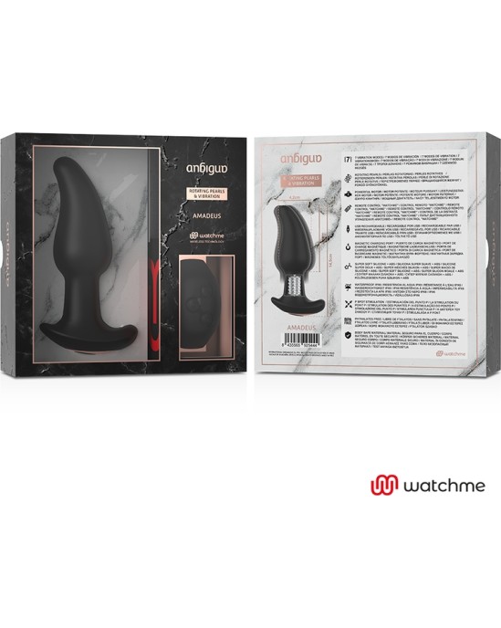 Anbiguo WATCHME REMOTE CONTROL ANAL PLUG VIBRATOR WITH ROTATION OF AMADEUS PEARLS
