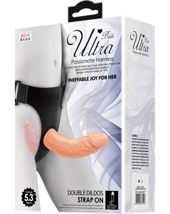 Baile Harness Collection BAILE - ULTRA PASSIONATE DOUBLE DILDOS WITH HARNESS