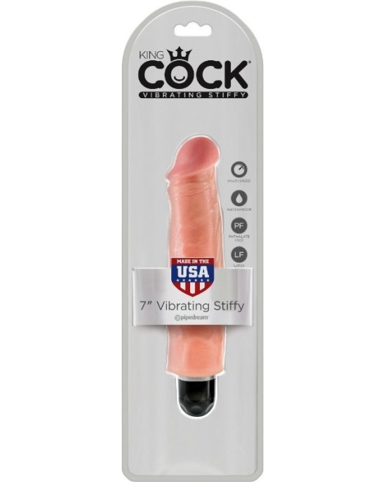 King Cock 17.8 CM VIBRATING STIFFY FLESH