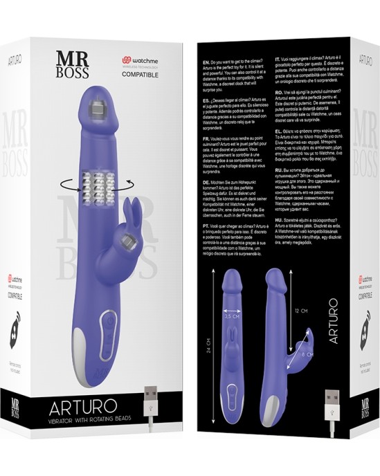 Mr. Boss MR BOSS - ARTURO VIBRATOR & ROTATOR COMPATIBLE WITH WATCHME WIRELESS TECHNOLOGY