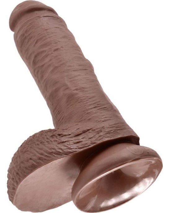 King Cock 8" COCK BROWN WITH BALLS 20.3 CM